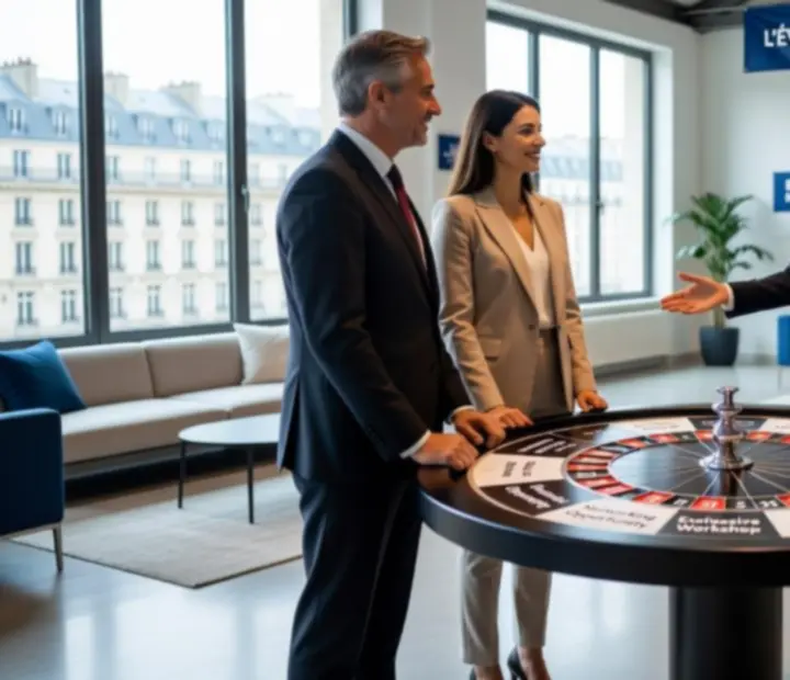Animation roulette lors d'une soirée corporate premium organisée par Bela Venture